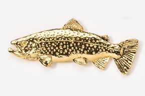 #104G - 2 1/8" Brown Trout 24K Gold Plated Pin