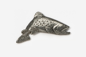 #125 - Jumping Brook Trout Antiqued Pewter Pin
