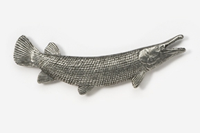 #150 - Alligator Gar Antiqued Pewter Pin