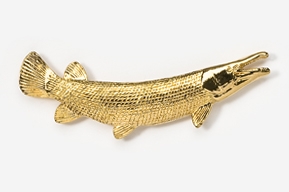 #150G - Alligator Gar 24K Gold Plated Pin