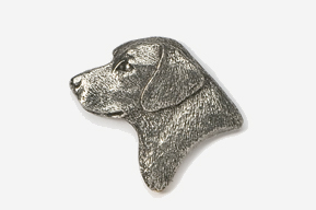 #450B - Labrador Retriever Head Antiqued Pewter Pin