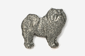 #464 - Chow Antiqued Pewter Pin