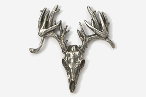 #468E - 23 Point Extreme Buck Skull  Antiqued Pewter Pin