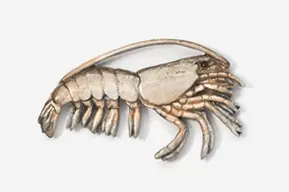 #532P-L - Live Shrimp Hand Painted Pin