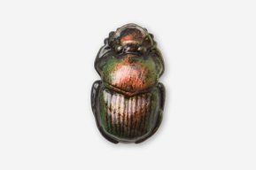 #580P - Scarab / Dung Beetle Hand Painted Pin