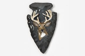 #702DP - Arrowhead & Buck Head Hand Painted Pin