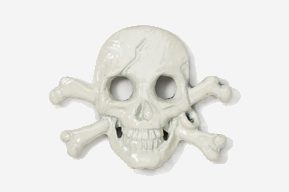 #801P - Skull and Cross Bones / Pirate Skull Hand Painted Pin