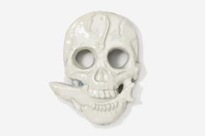#802P - Skull with Shark Hand Painted Pin