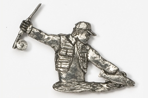 #910 - Fly Fisherman Antiqued Pewter Pin
