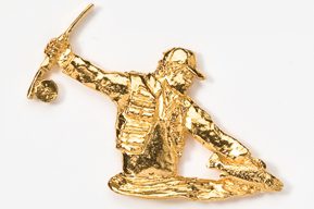 #910G - Fly Fisherman 24K Gold Plated Pin