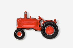 #935P-R - Red Tractor Hand Painted Pin
