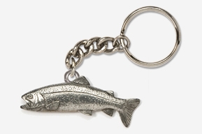 #K112 - Rainbow Trout Antiqued Pewter Keychain