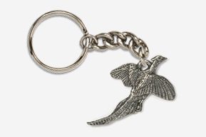 #K301 - Flying Pheasant Antiqued Pewter Keychain