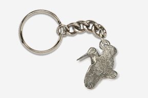 #K304 - Woodcock Antiqued Pewter Keychain