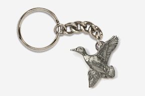 #K321 - Flying Mallard Antiqued Pewter Keychain