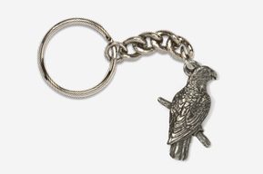 #K358 - African Grey Parrot Antiqued Pewter Keychain