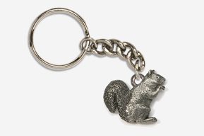 #K419 - Squirrel Antiqued Pewter Keychain