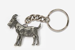 #K448 - Goat Antiqued Pewter Keychain