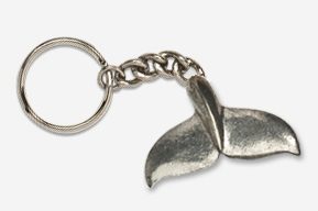 #K480A - Whale Tail Antiqued Pewter Keychain