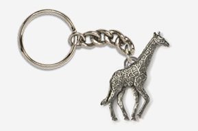 #K494 - Giraffe Antiqued Pewter Keychain