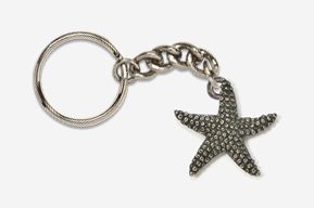 #K539 - Starfish Antiqued Pewter Keychain