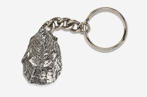 #K544 - Oyster Antiqued Pewter Keychain