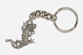 #K616 - Gecko Antiqued Pewter Keychain