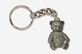 #K970 - Teddy Bear Antiqued Pewter Keychain