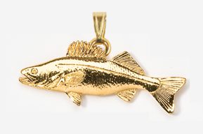 #P119G - Walleye 24K Gold Plated Pendant