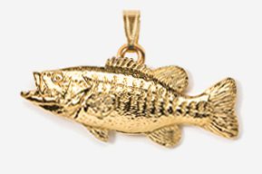 #P121G - Smallmouth Bass 24K Gold Plated Pendant