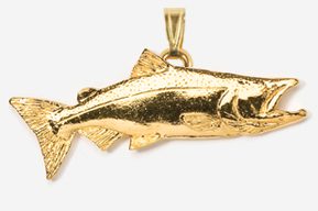 #P124G - Chinook / King Salmon 24K Gold Plated Pendant