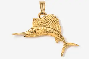 #P201G - Sailfish 24K Gold Plated Pendant