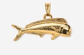#P203G - Dolphin / Mahi Mahi 24K Gold Plated Pendant