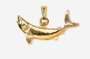 #P213G - Mako Shark 24K Gold Plated Pendant