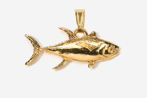 #P218G - Yellowfin Tuna 24K Gold Plated Pendant