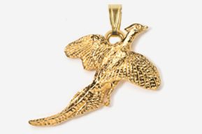 #P301G - Flying Pheasant 24K Gold Plated Pendant