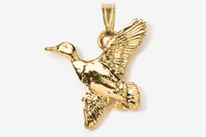#P321G - Flying Mallard 24K Gold Plated Pendant