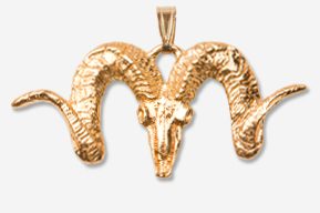 #P435AG - Dall Ram Skull / Goodenough Ram Gold Plated Pendant