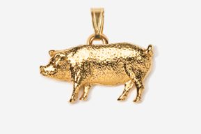 #P446G - Pig 24K Gold Plated Pendant
