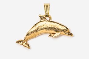 #P475G - Dolphin / Porpoise 24K Gold Plated Pendant
