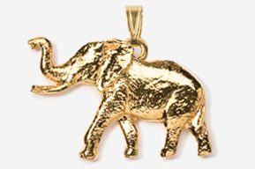 #P490G - Elephant 24K Gold Plated Pendant
