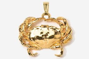 #P531AG - Dungeness Crab 24K Gold Plated Pendant