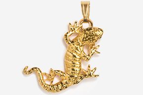 #P616G - Gecko 24K Gold Plated Pendant