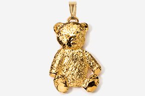 #P970G - Teddy Bear 24K Gold Plated Pendant